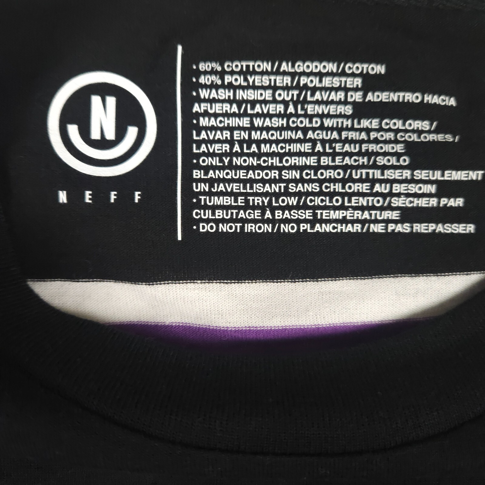 Neff Sorenson Black Purple Striped Short Sleeve T-Shirt Men's Size S, M, L, XL gallery