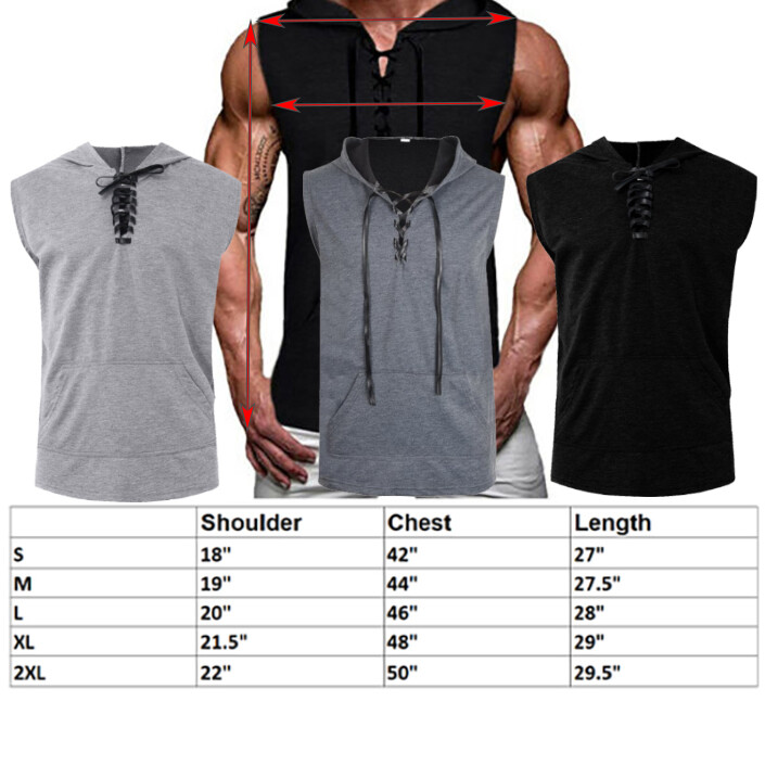 Man Sleeveless Hoodie Hooded Workout Gym Bodybuilding Training Tank Top Vest gallery