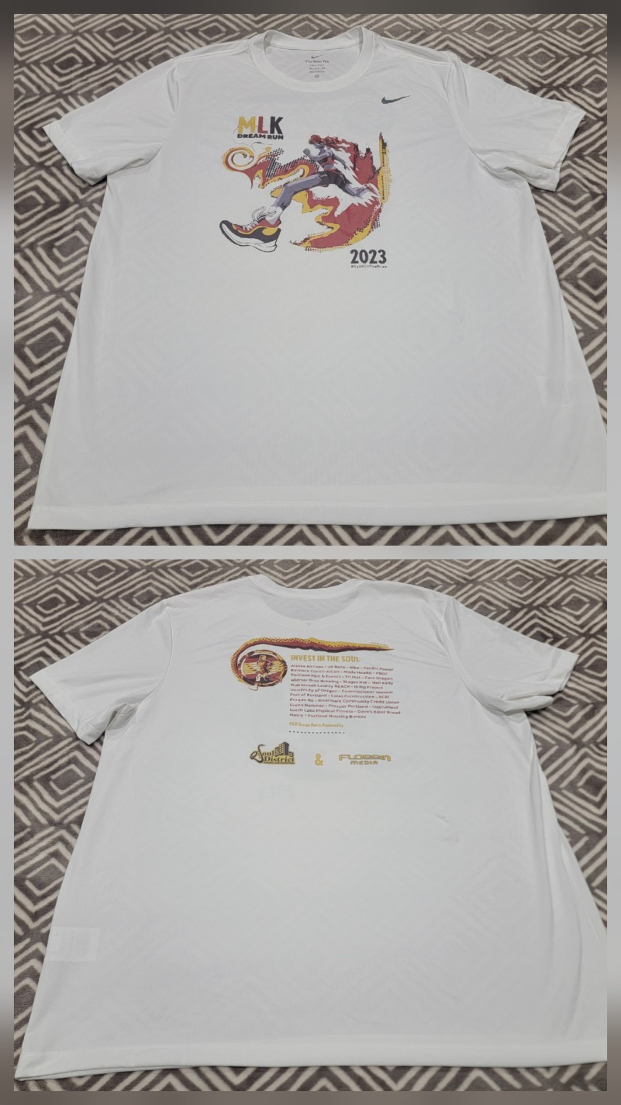 2023 Nike MLK Dream Run Martin Luther King Dri-Fit T-Shirt Men XXL White