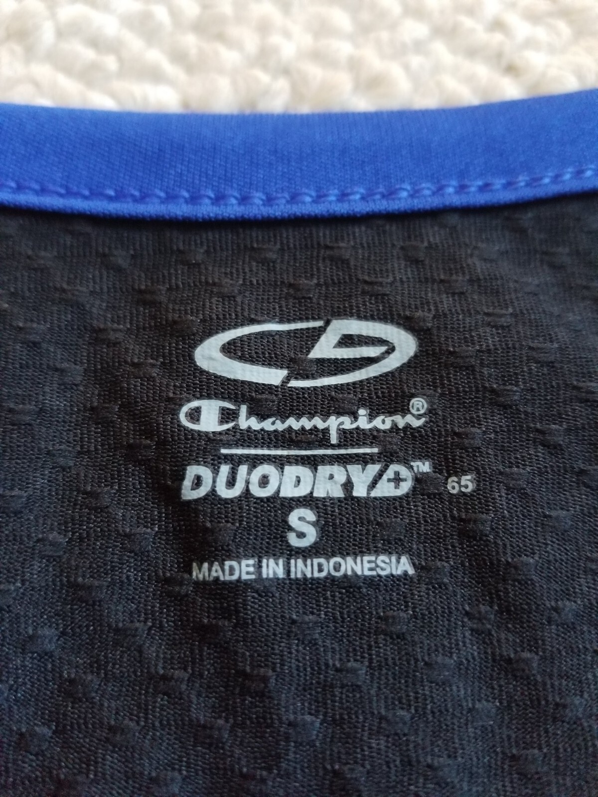 NWT Mens Shirt-CHAMPION-blue knit "duo-dry; semi-fitted" long sleeves-S gallery