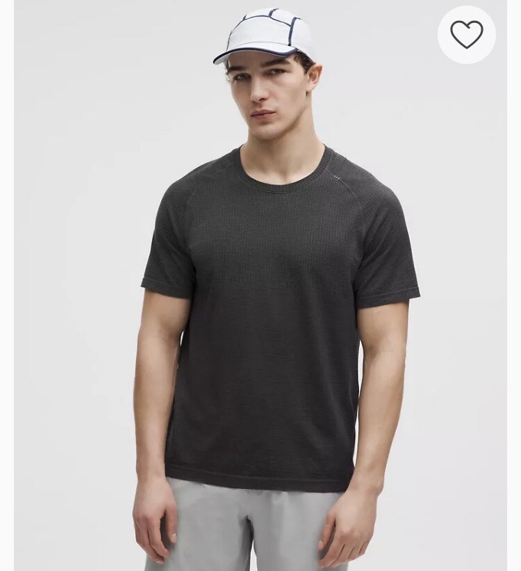 LULULEMON Men’s Small Metal Vent Tech Short Sleeve Shirt ‘Graphite Grey/Black’