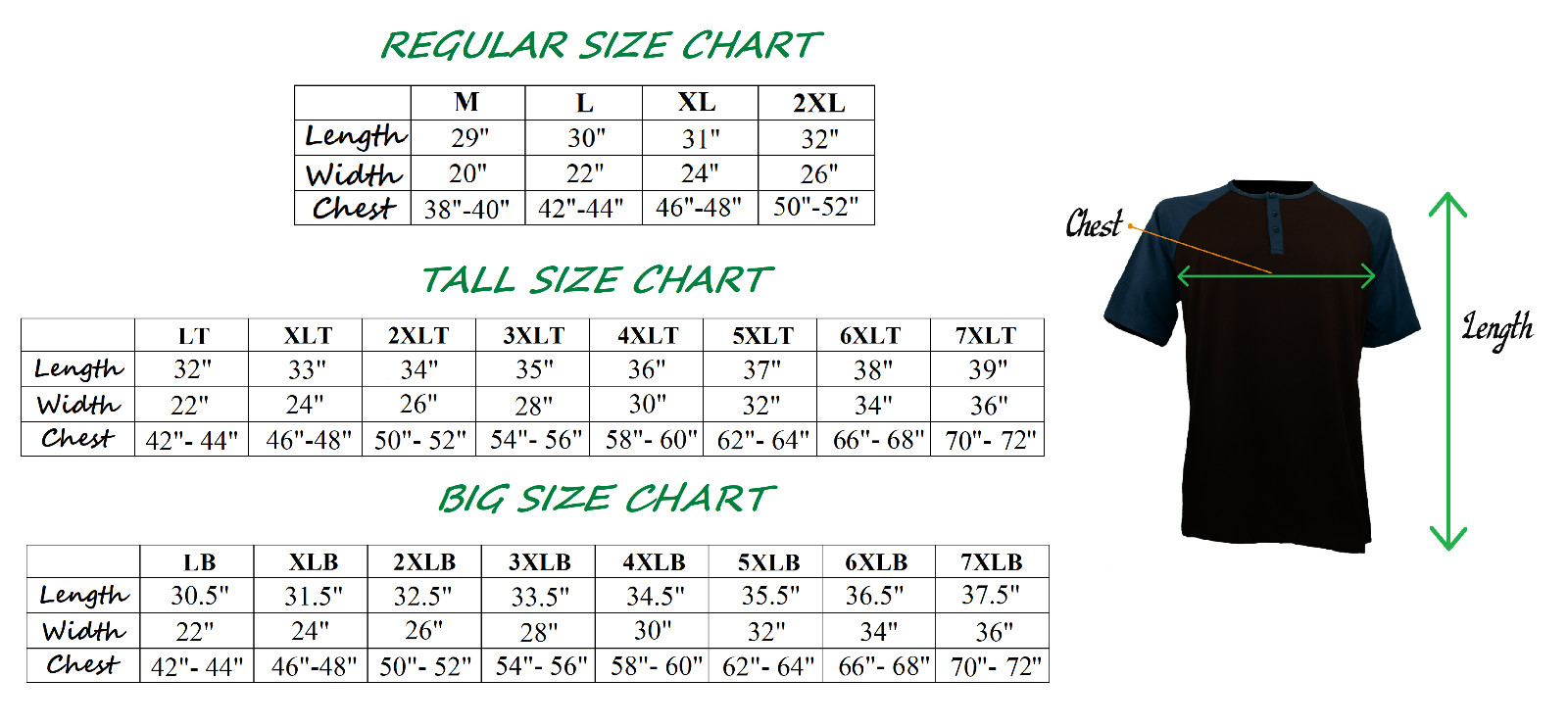 Styllion Big and Tall - Men's Raglan Henley Baseball Shirts - Heavy Weight RHSS gallery