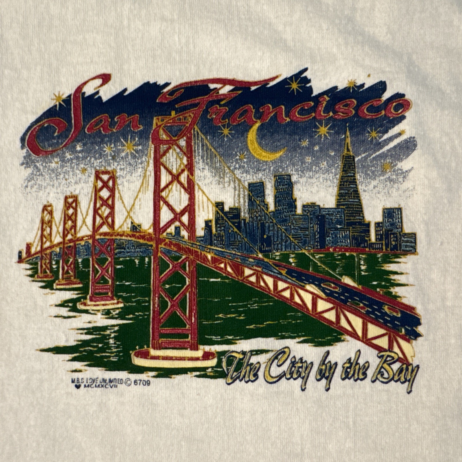 Vintage San Francisco Bridge The City By The Bay T Shirt 1997 L White READ gallery