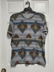 SUN + STONE Geometric Pattern Short Sleeve Tshirt, Men XL