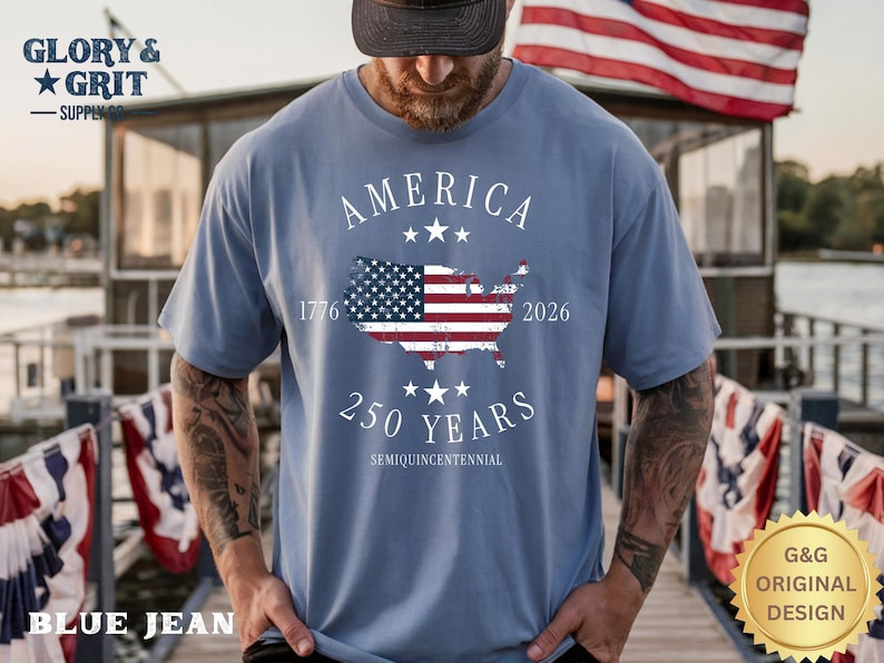 Comfort Colors America 250th Anniversary Shirt Patriotic Mens 1776-2026 USA Tee gallery