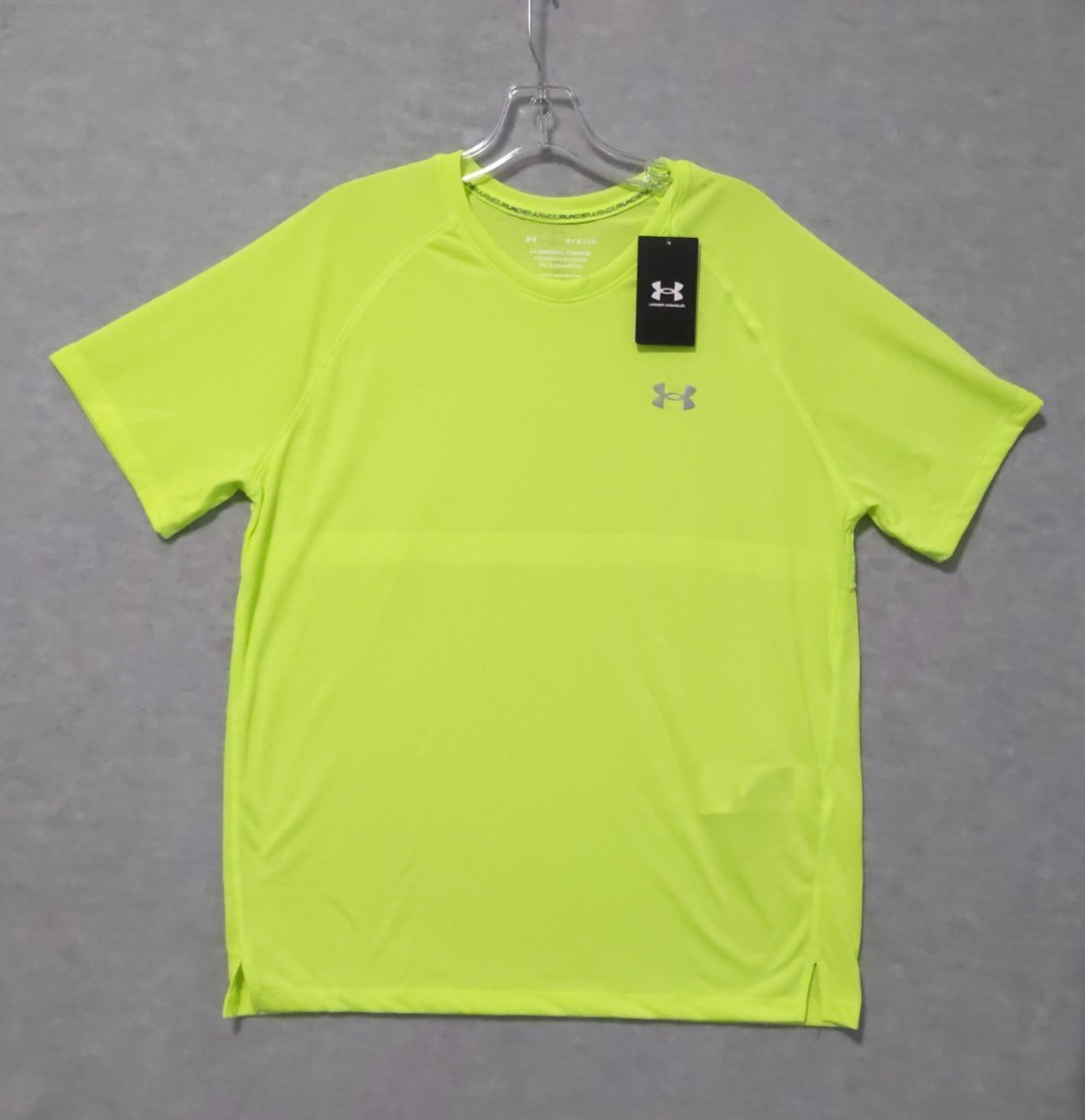 Under Armour Run Men's The Streaker Tee Yellow Fitted T Shirt Size Large UA gallery
