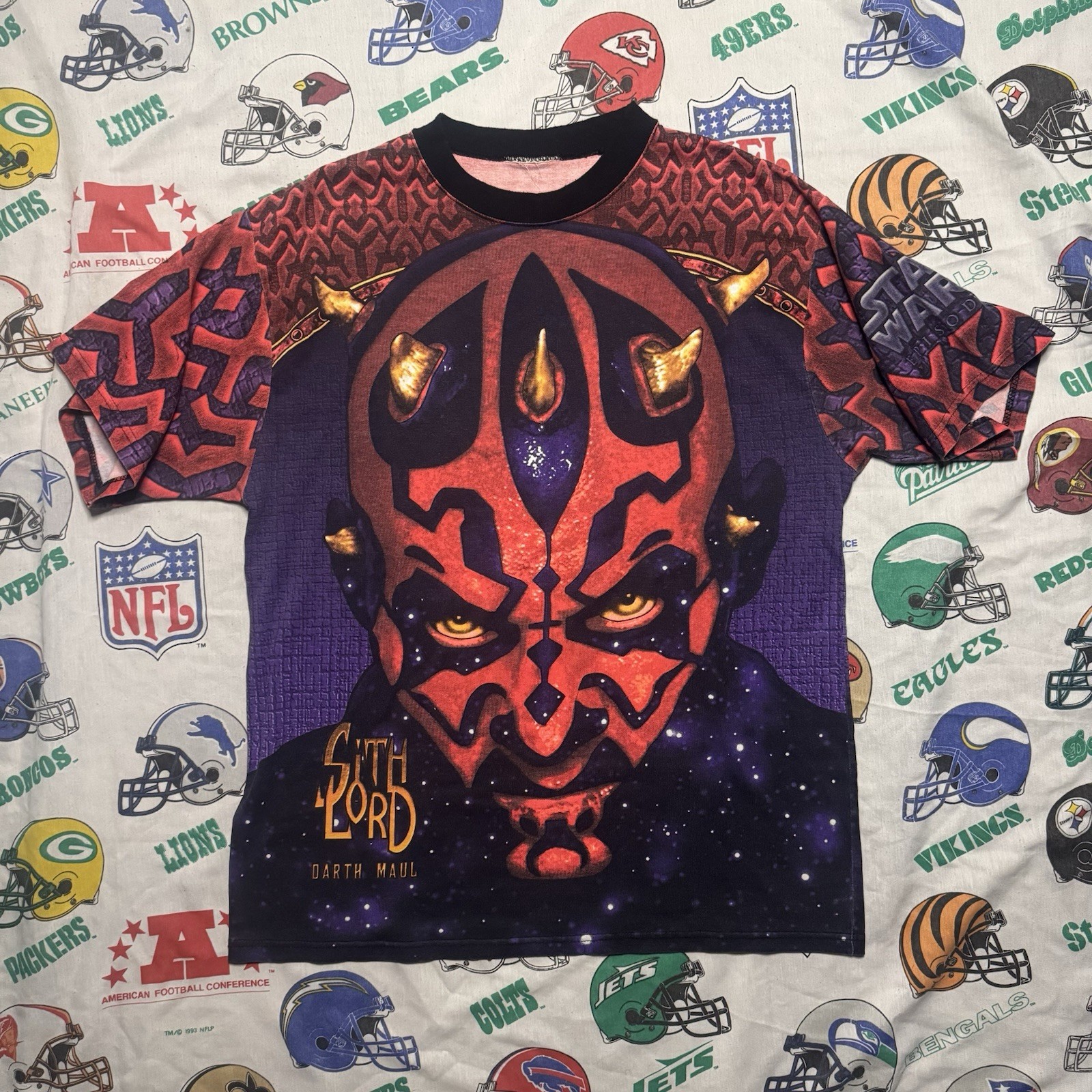 Vintage Star Wars Darth Maul All Over Print Lee Sport Mens Large gallery