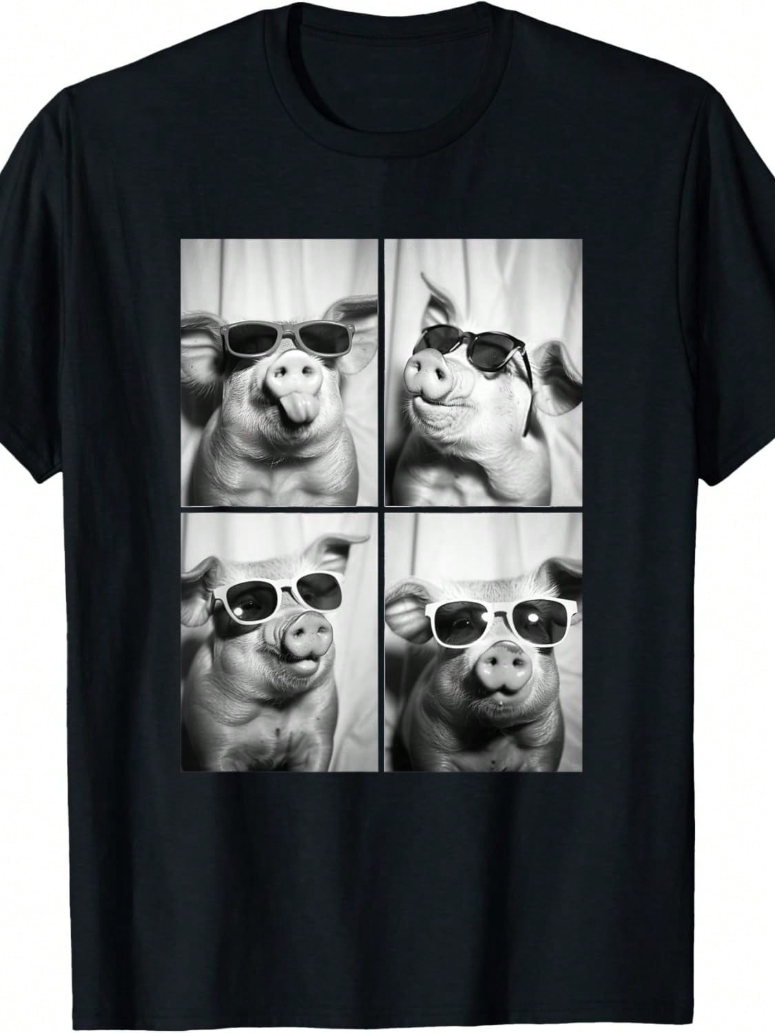 Funny Pigs With Sunglasses Cool Farm Animals Animal T-Shirt gallery