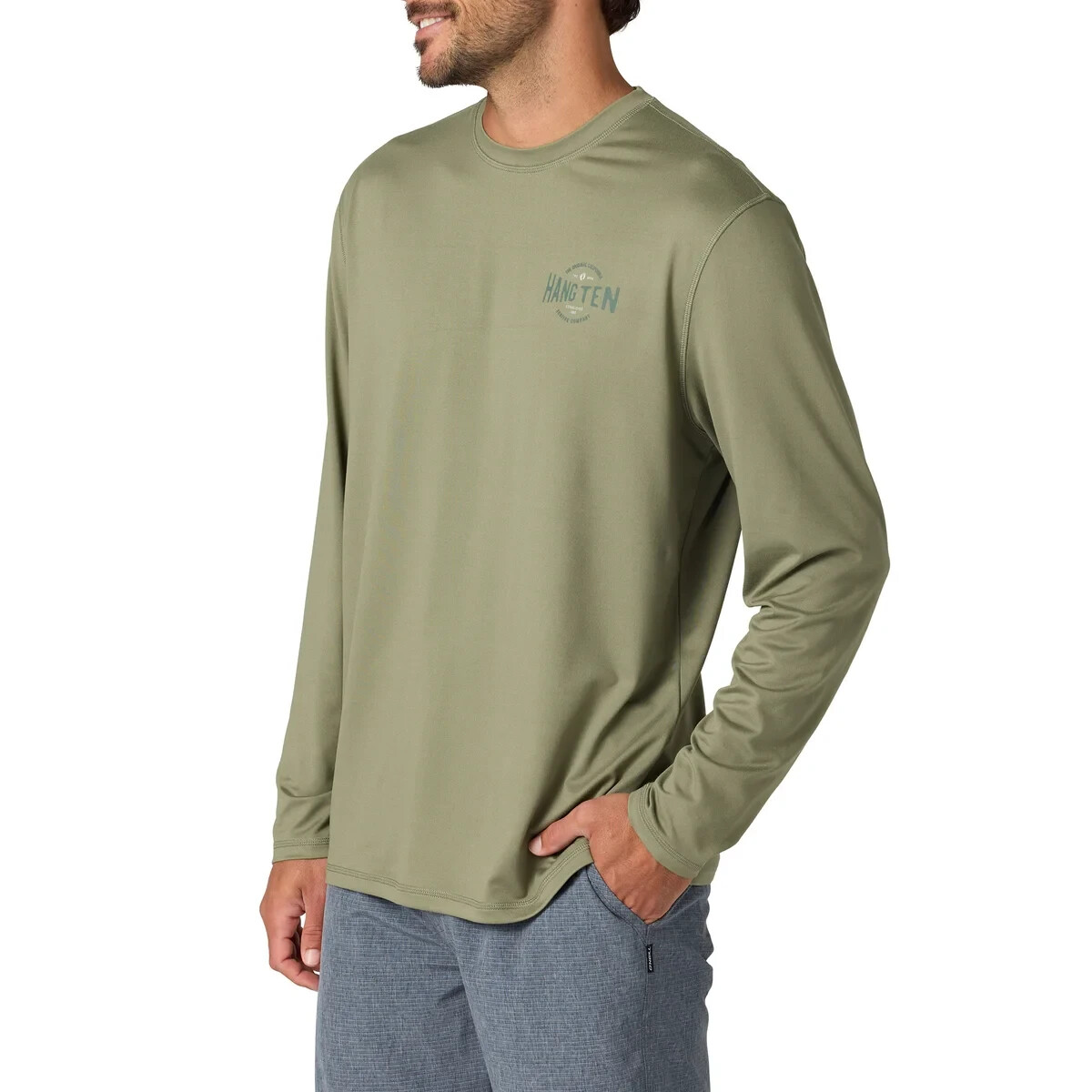 Hang Ten Men's Long Sleeve Sun Tee, UPF 50+, Quick-dry fabric, Lightweight gallery