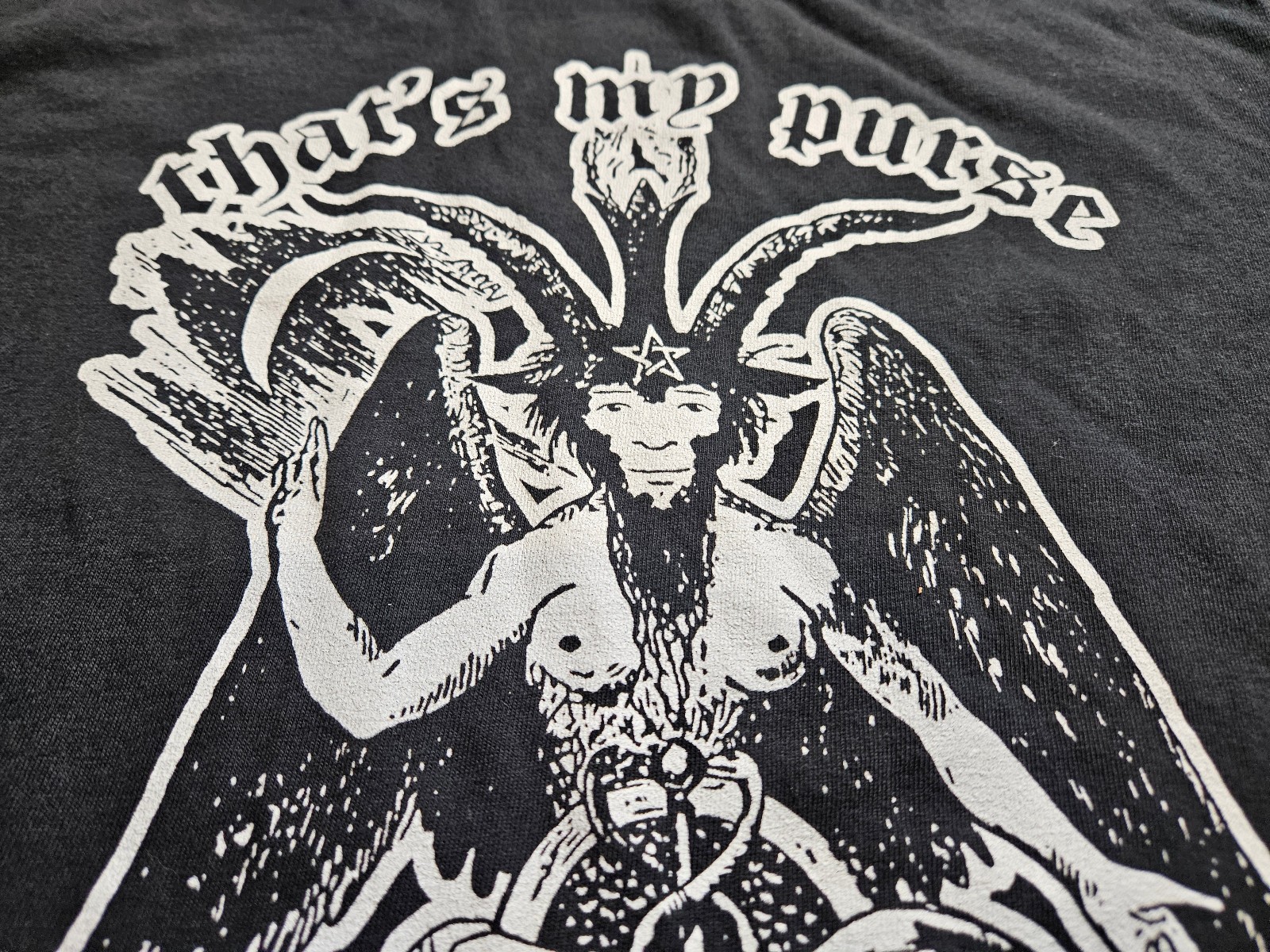 That's My Purse I Don't Know You Short Sleeve T-Shirt Bobby Hill Baphomet Satan gallery