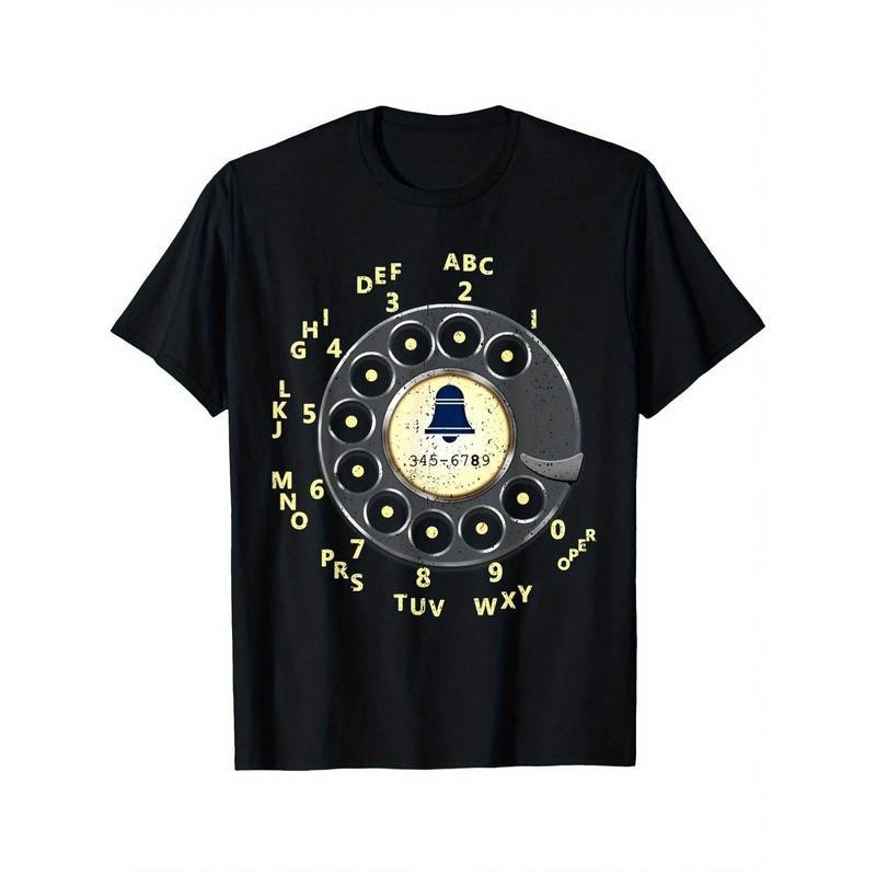 Vintage Dial Phone Printed T-Shirt gallery