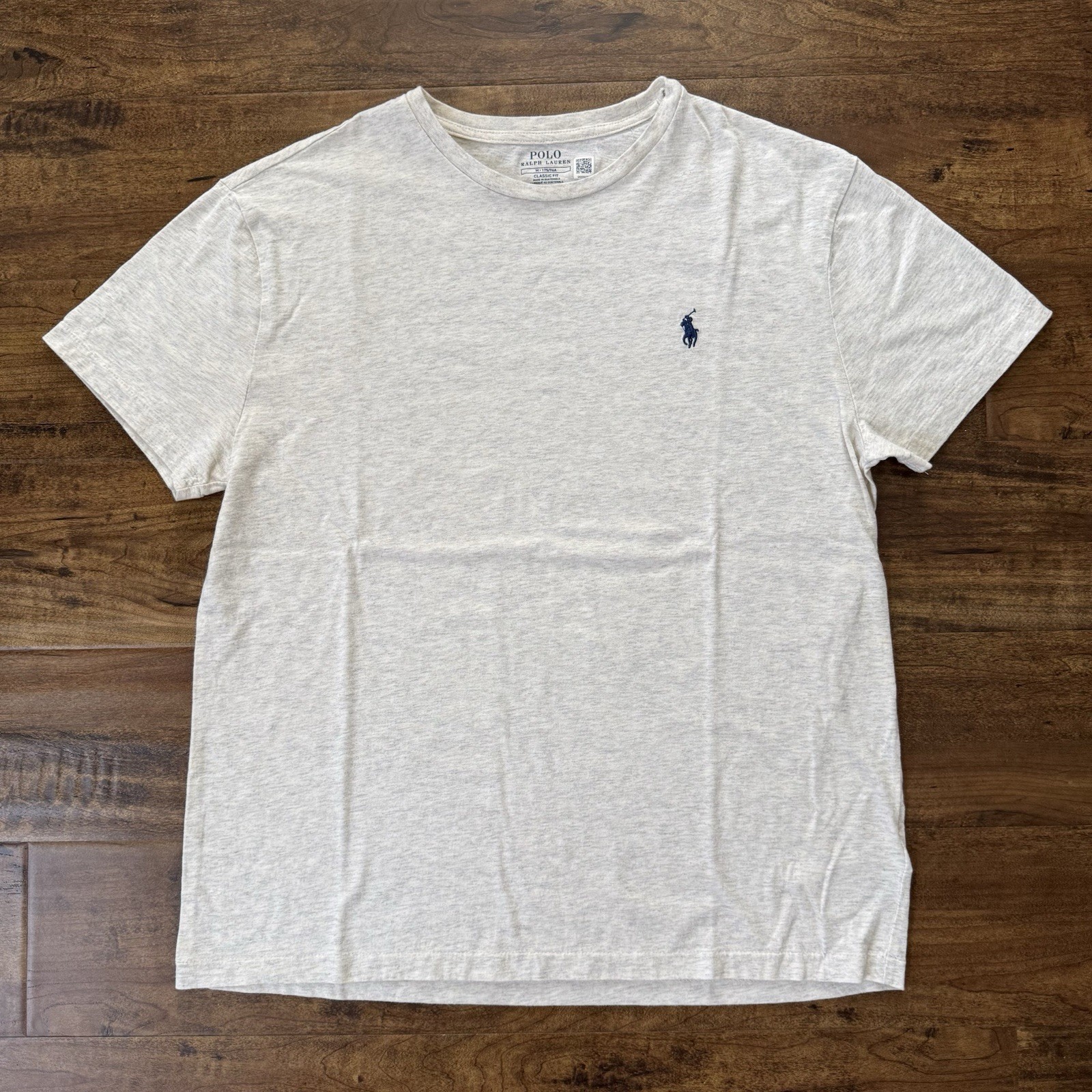 Polo Ralph Lauren Classic Fit Beige Embroidered Logo Crew Neck T-Shirt Mens M gallery