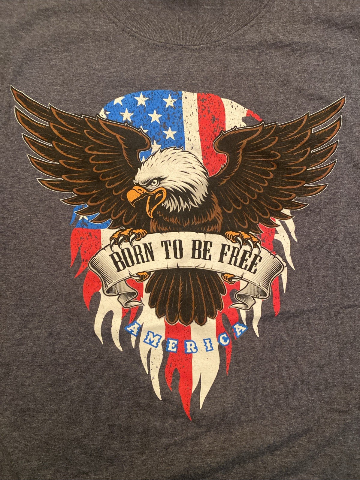USA patriotic t shirt mens large Born To Be Free 4th Of July gallery