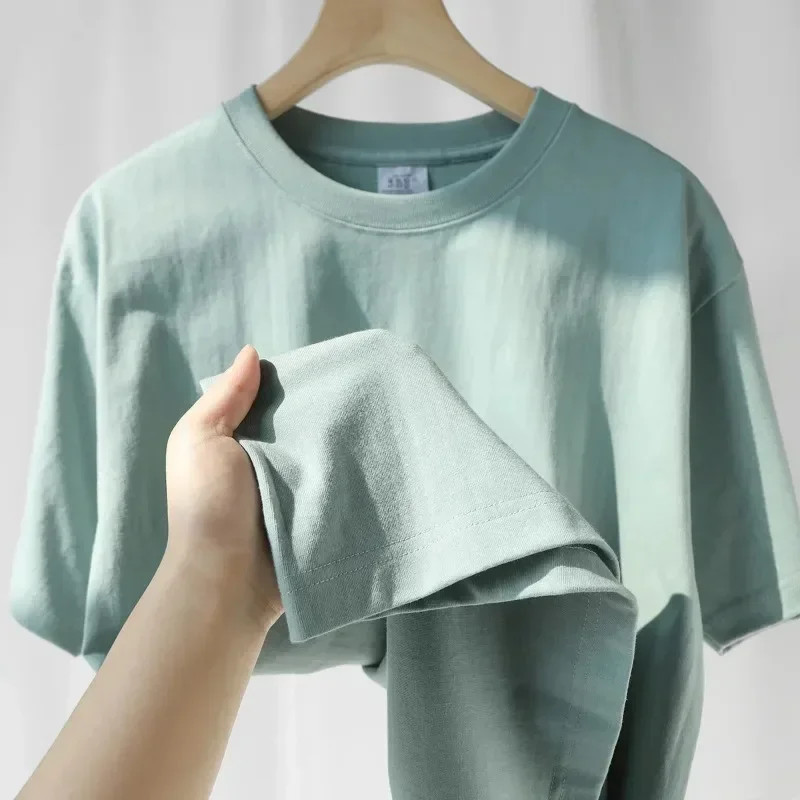 Men's Heavy Duty 300g American Pure Cotton T-Shirt Oversized Casual Short Sleeve gallery