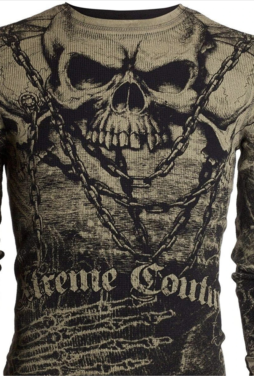 Xtreme Couture AFFLICTION Men's Long Sleeve T-Shirt KILLER Crewneck Skull Tattoo gallery