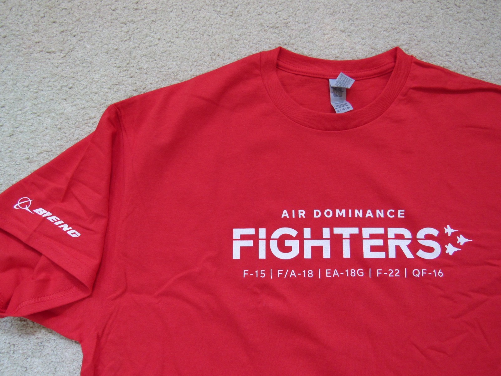 Boeing F-15 Eagle F-18 Hornet F-22 Raptor T-Shirt XL Tactical Fighter Red NEW gallery