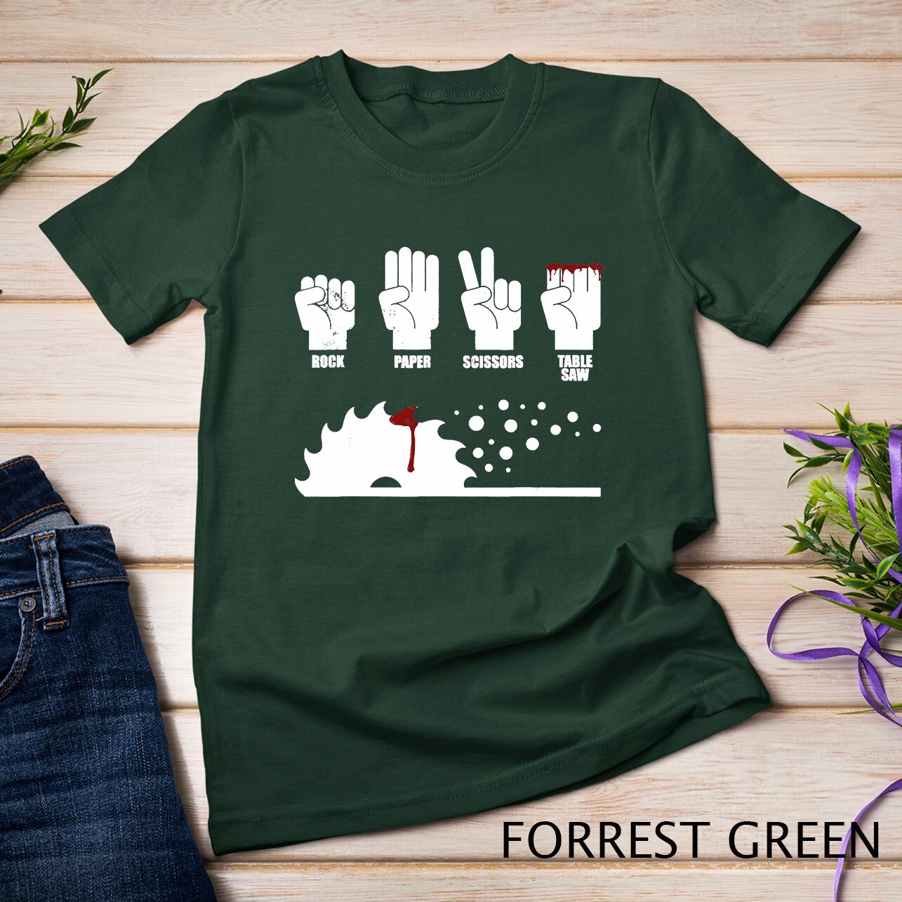 Rock Paper Scissors Table Saw Woodworking Carpenter T-Shirt Unisex T-shirt gallery