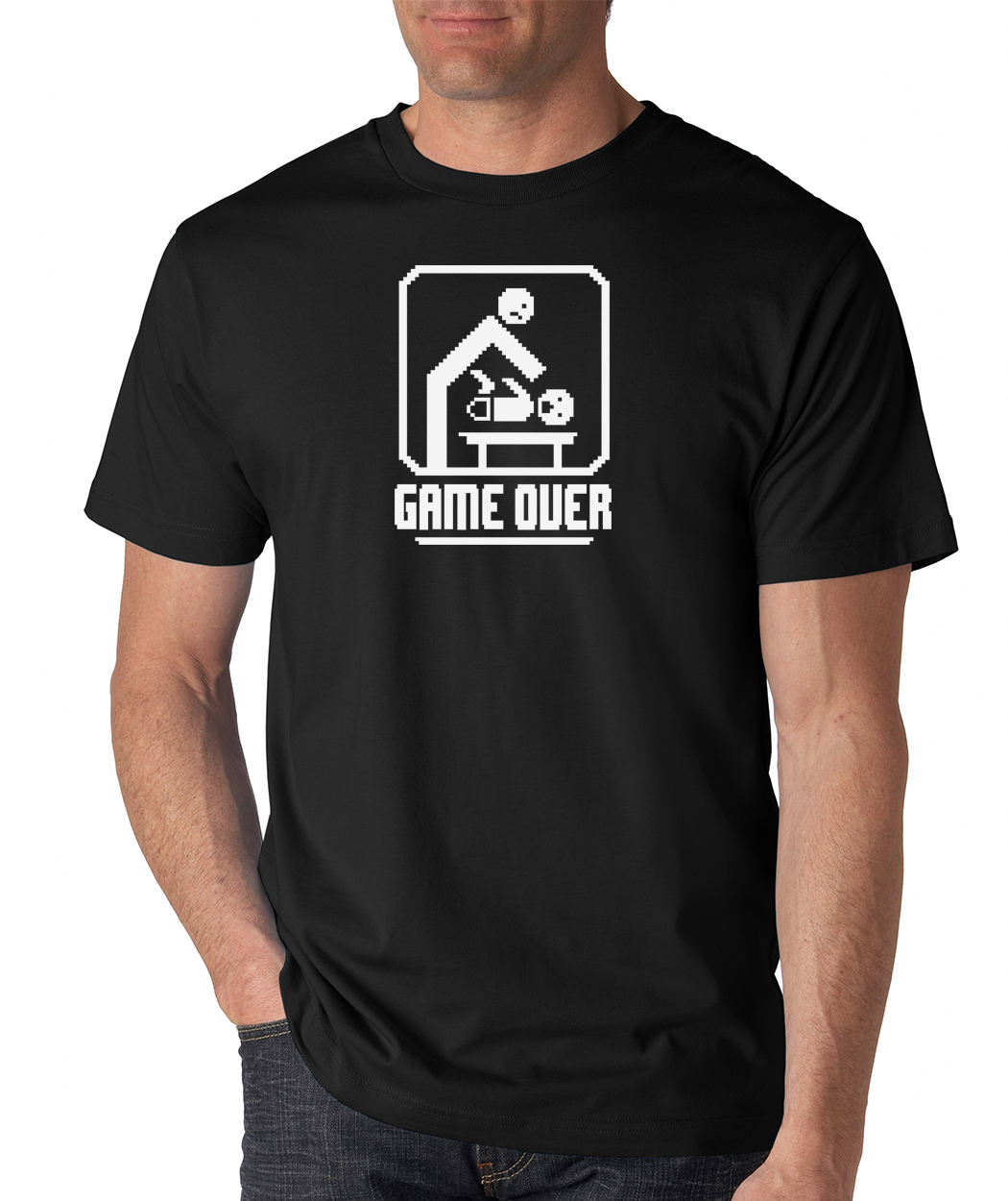 GAME OVER tee BABY Gaming retro Dad T-Shirt infant parenting new dad gallery