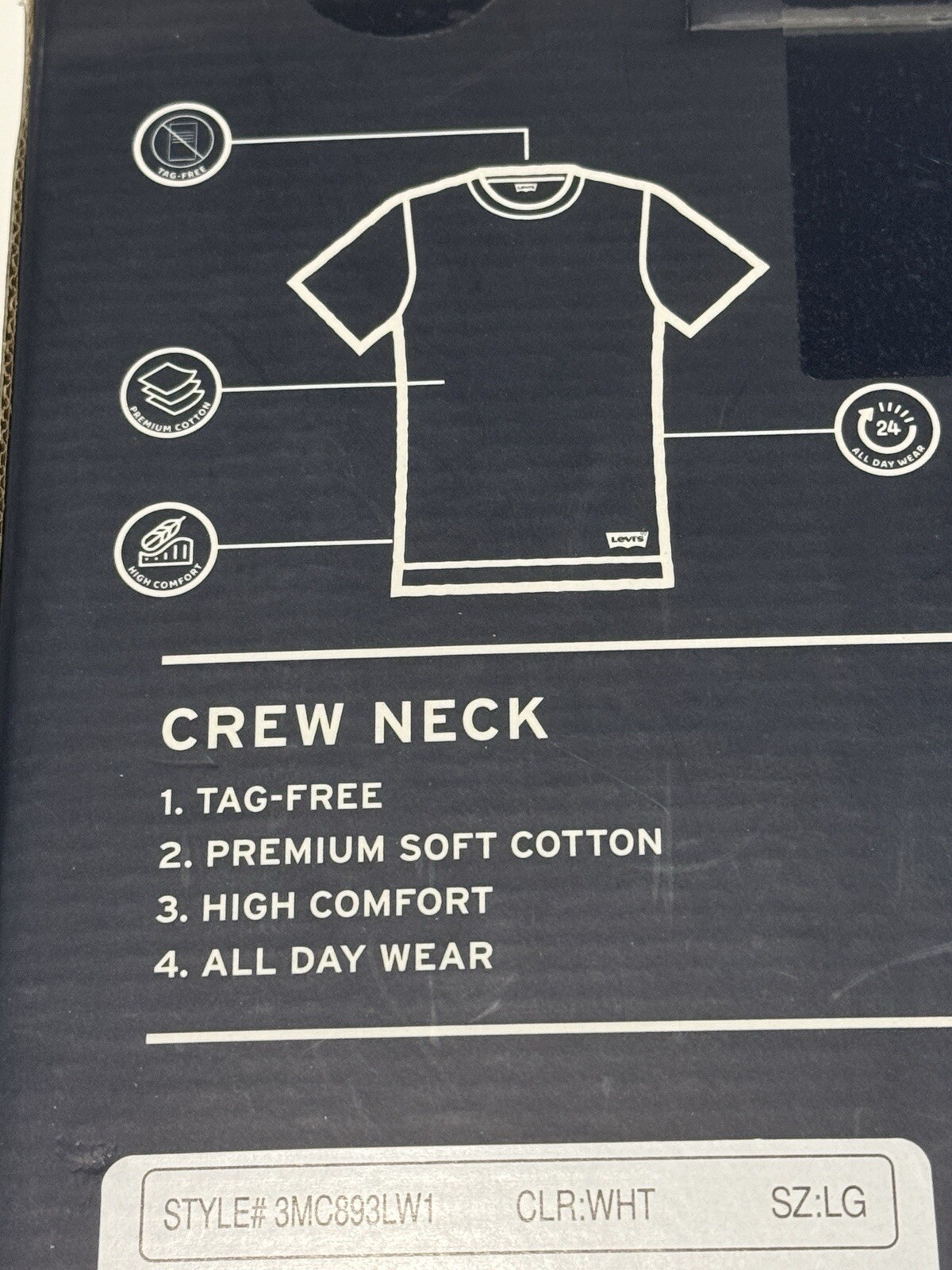 Levis T Shirt Crew Neck 3 Pack Mens L Tag-Free Premium Soft Cotton (MiscB1) gallery