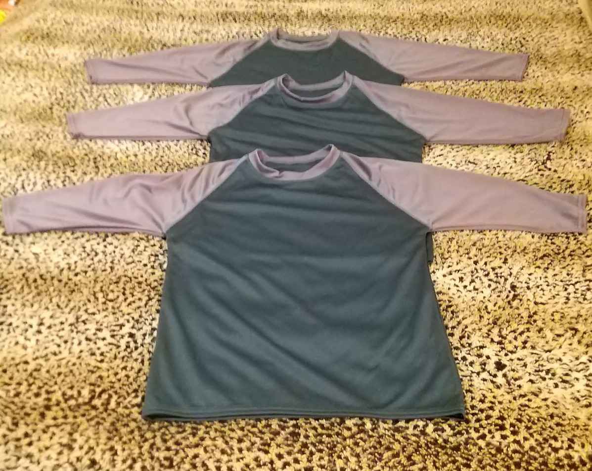 3 Packs Men’s 3/4 Sleeve Crew Neck Raglan Jersey Baseball Tee Shirts Size XL