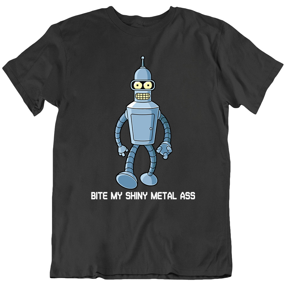 Bite My Shiny Metal Bender Futurama Cartoon TV Show T Shirt Tee Gift New