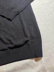 Pure Cotton Knitted Open Collar Long Sleeve Black Small-Brand Tailored Athlete