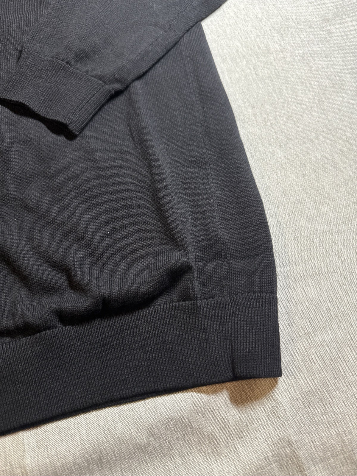 Pure Cotton Knitted Open Collar Long Sleeve Black Small-Brand Tailored Athlete gallery