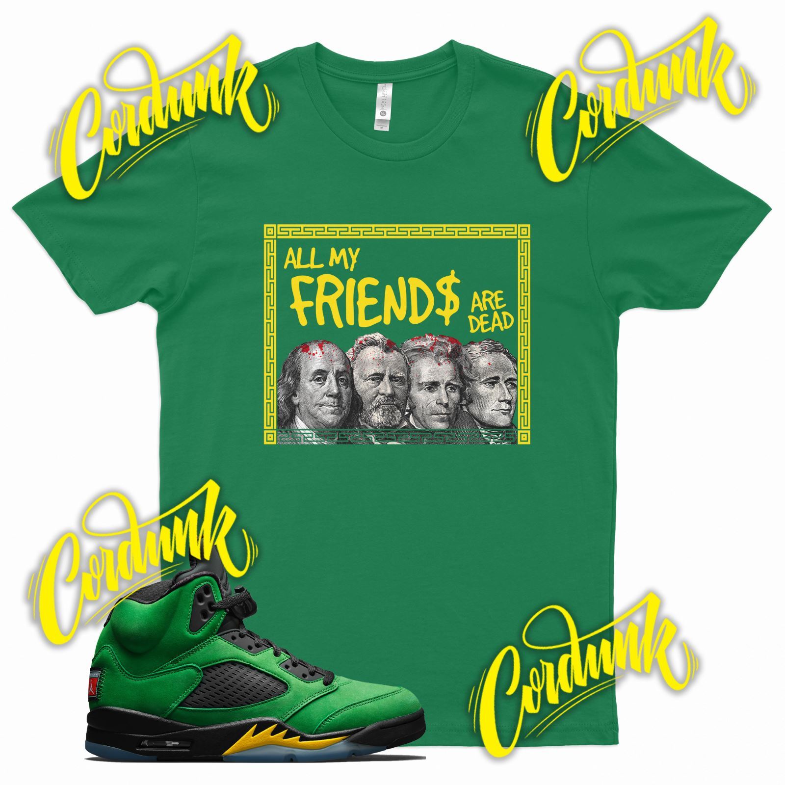 Green DEAD FRIENDS T Shirt for J1 5 Oregon Ducks Apple Green Elevate Yellow gallery