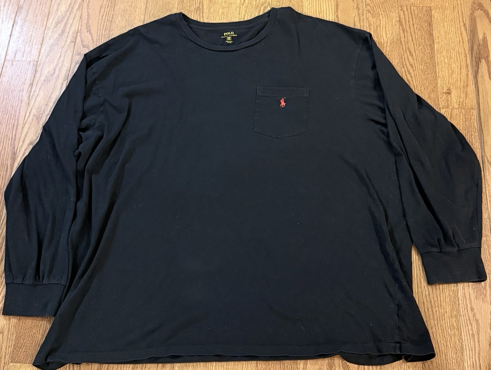 Polo Ralph Lauren Shirt Mens 3XB Black Long Sleeve Crewneck Tagless Red Pony Tee gallery