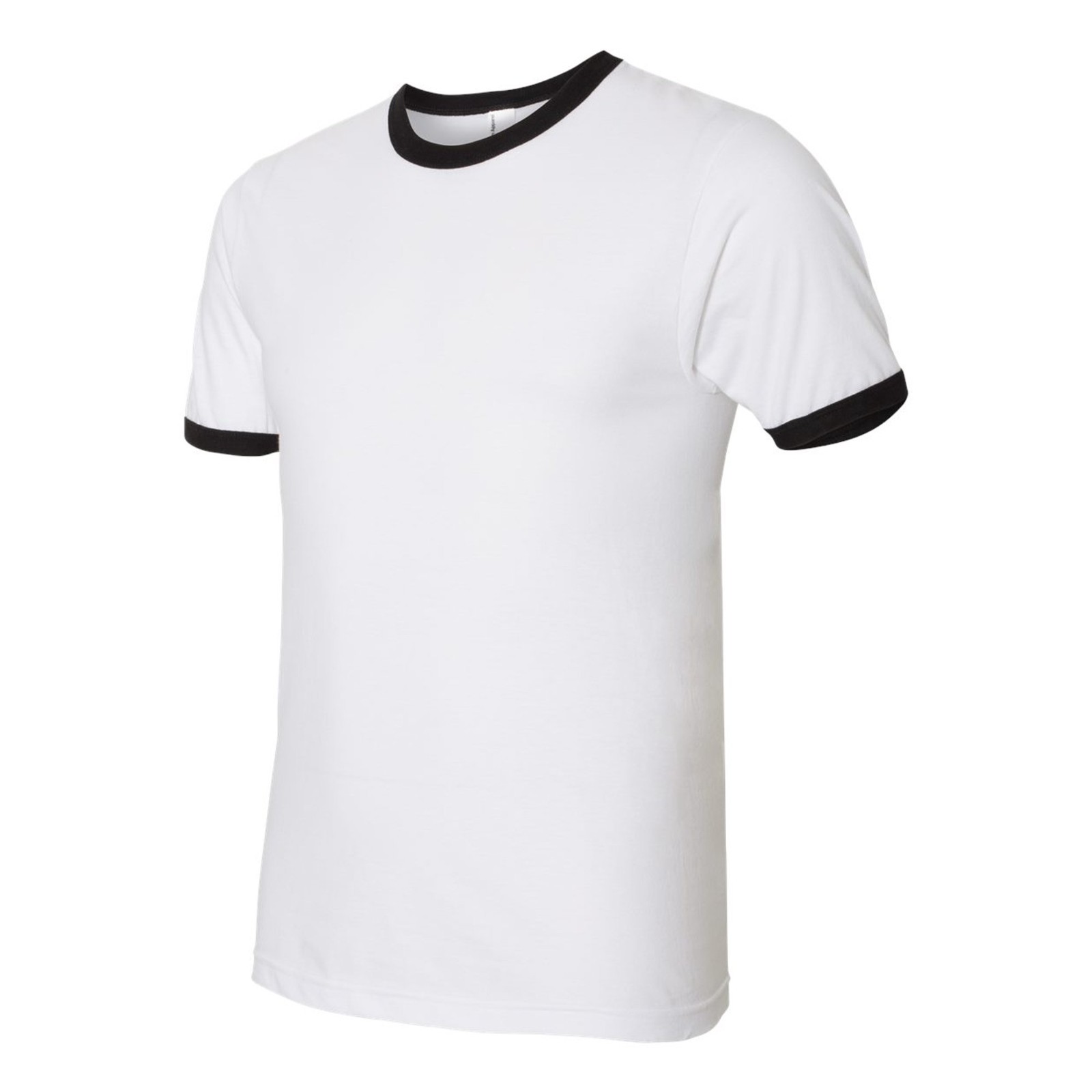 American Apparel Fine Jersey Ringer T-Shirt White Black Medium Unisex Baseball gallery