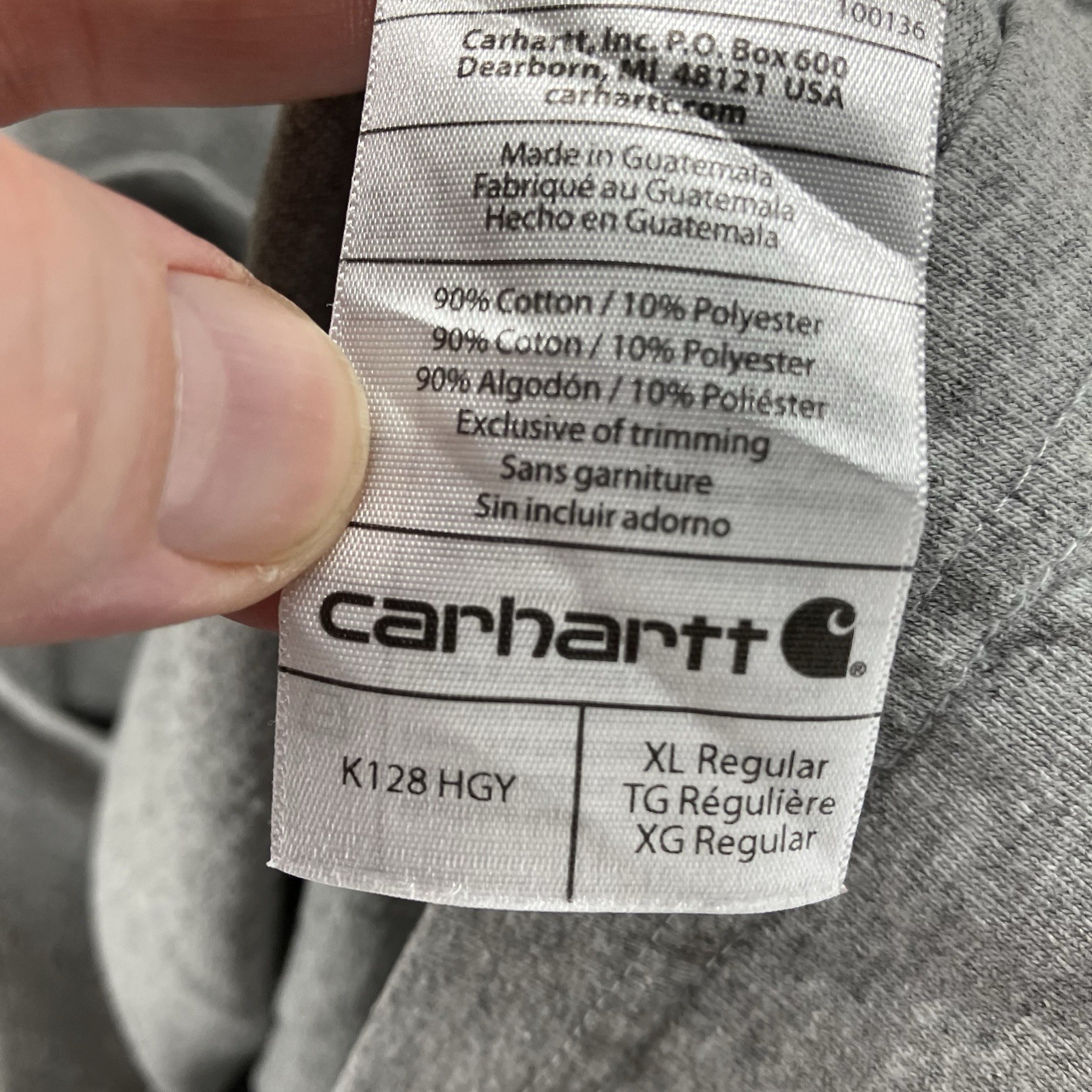 Y2K Carhartt T Shirt XL Heather Gray Henley Neck LS Heavy Cotton Blend 2016 EUC gallery