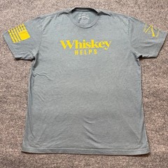 Grunt Style Whiskey Helps Heather Blue Shirt XL Patriotic Graphic USA Streetwear