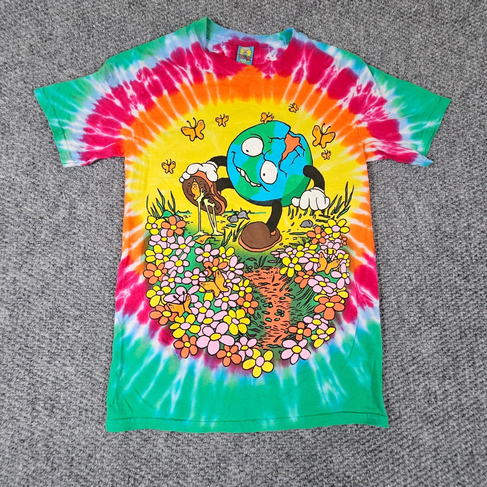 Bored Teenager Earth Day Tie Dye Graphic T-Shirt Mens Small Walking Earth gallery