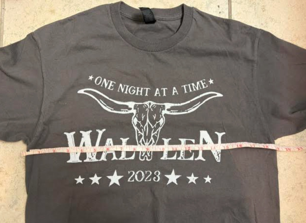 Morgan Wallen Tour 2023 T-Shirt Medium Unisex Gray One Night At A Time NWOT gallery