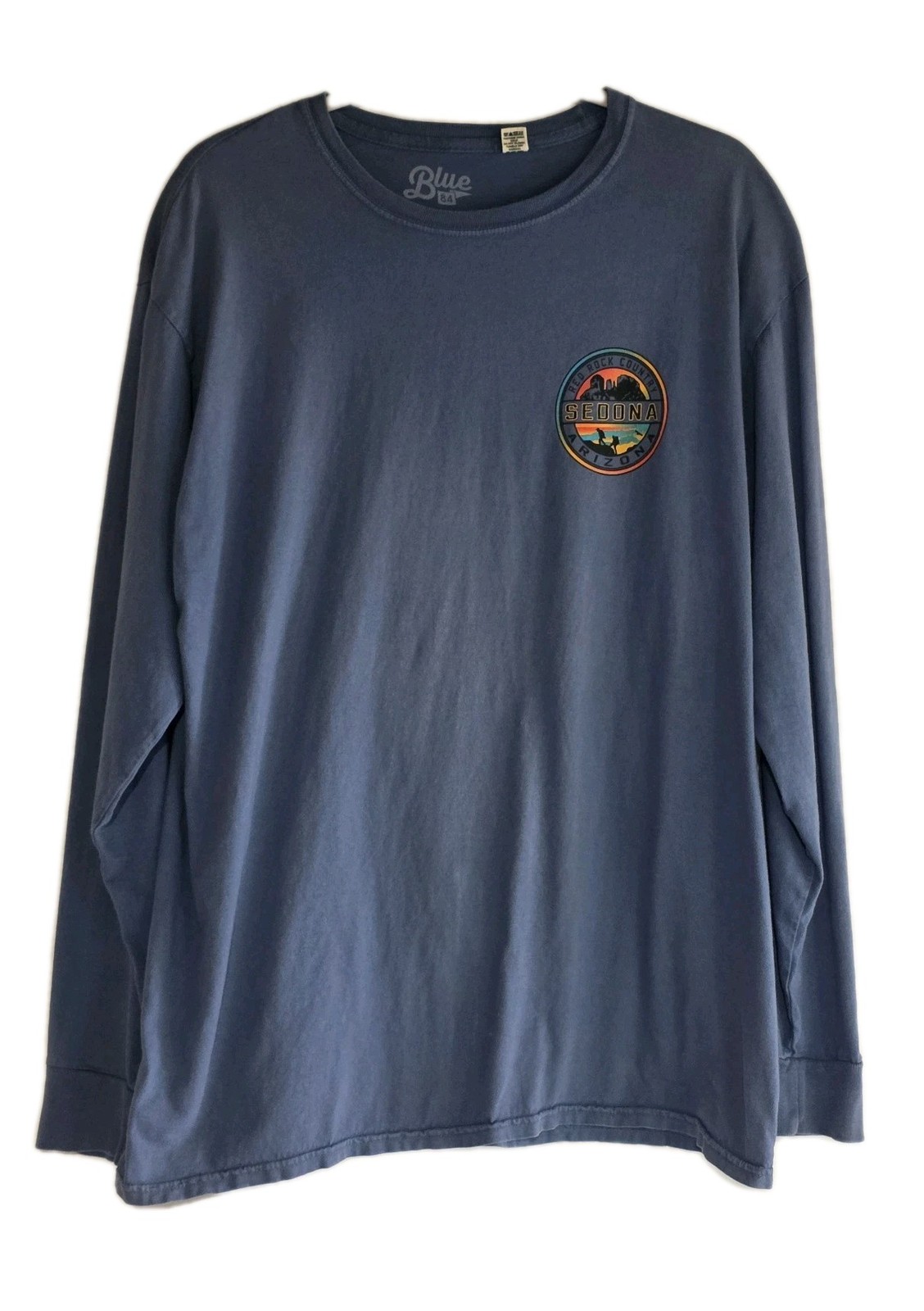 Blue 84 Men's Large Long Sleeve T-Shirt Sedona Arizona Red Rock Hiking Blue L gallery