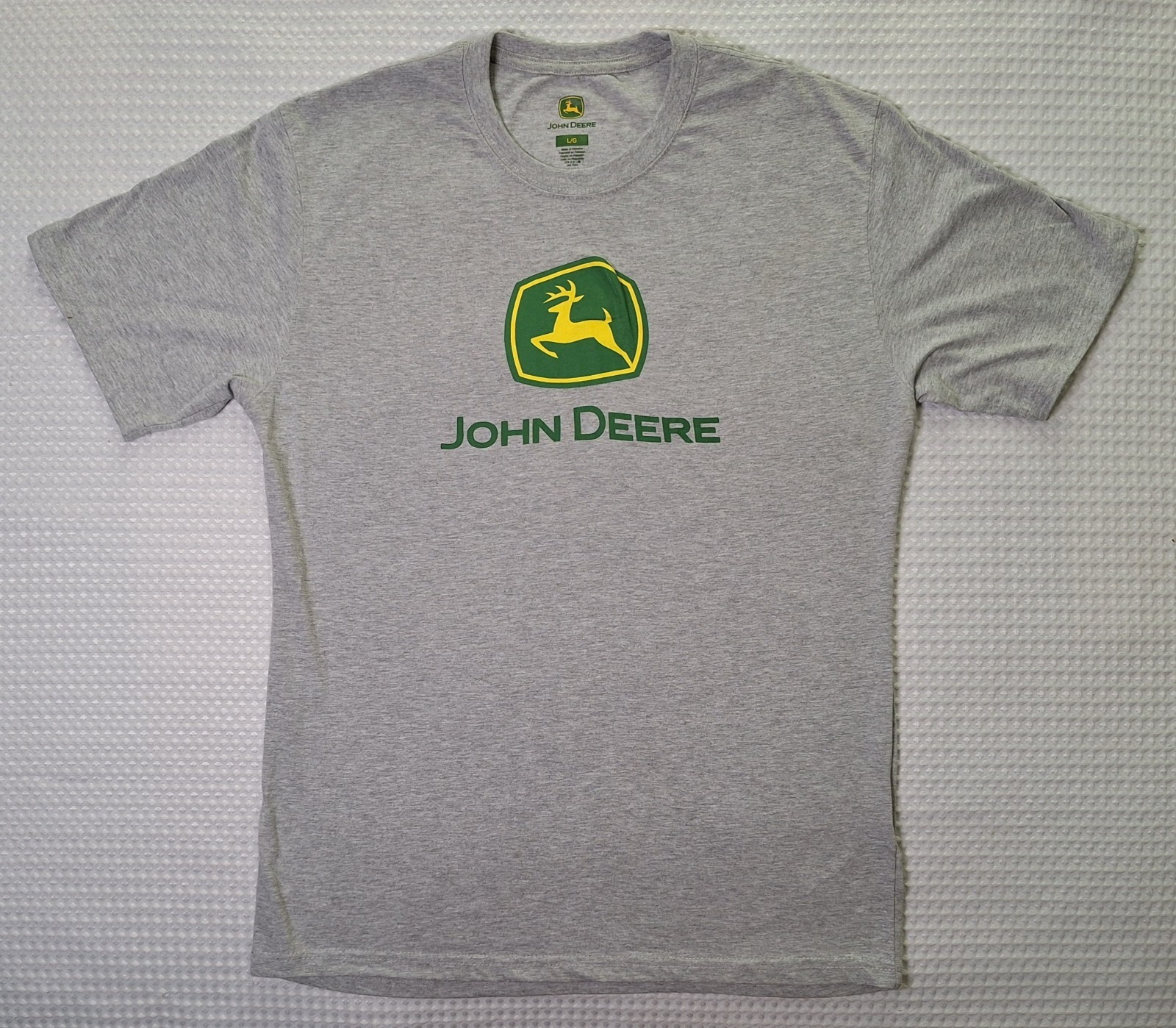 John Deere Logo Grey Cotton Blend T-shirt Size L gallery