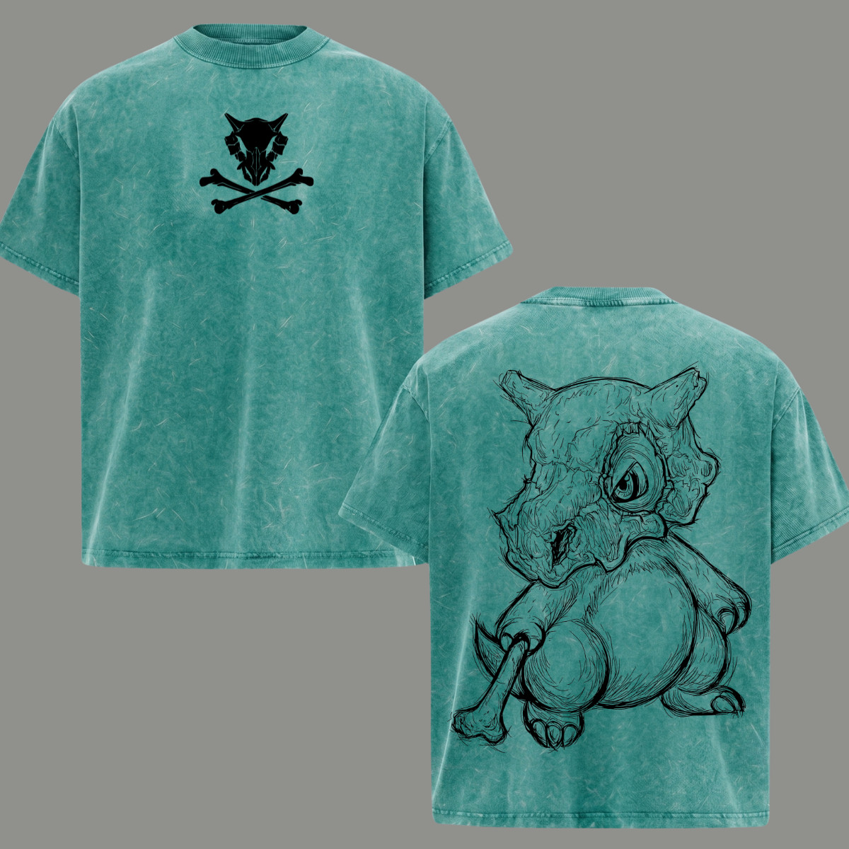 Cubone Acid Washed T-Shirt Anime Unisex Oversized Men Top Clothing Gift 2026 gallery