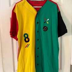 Rasta multicoloured baseball jersey