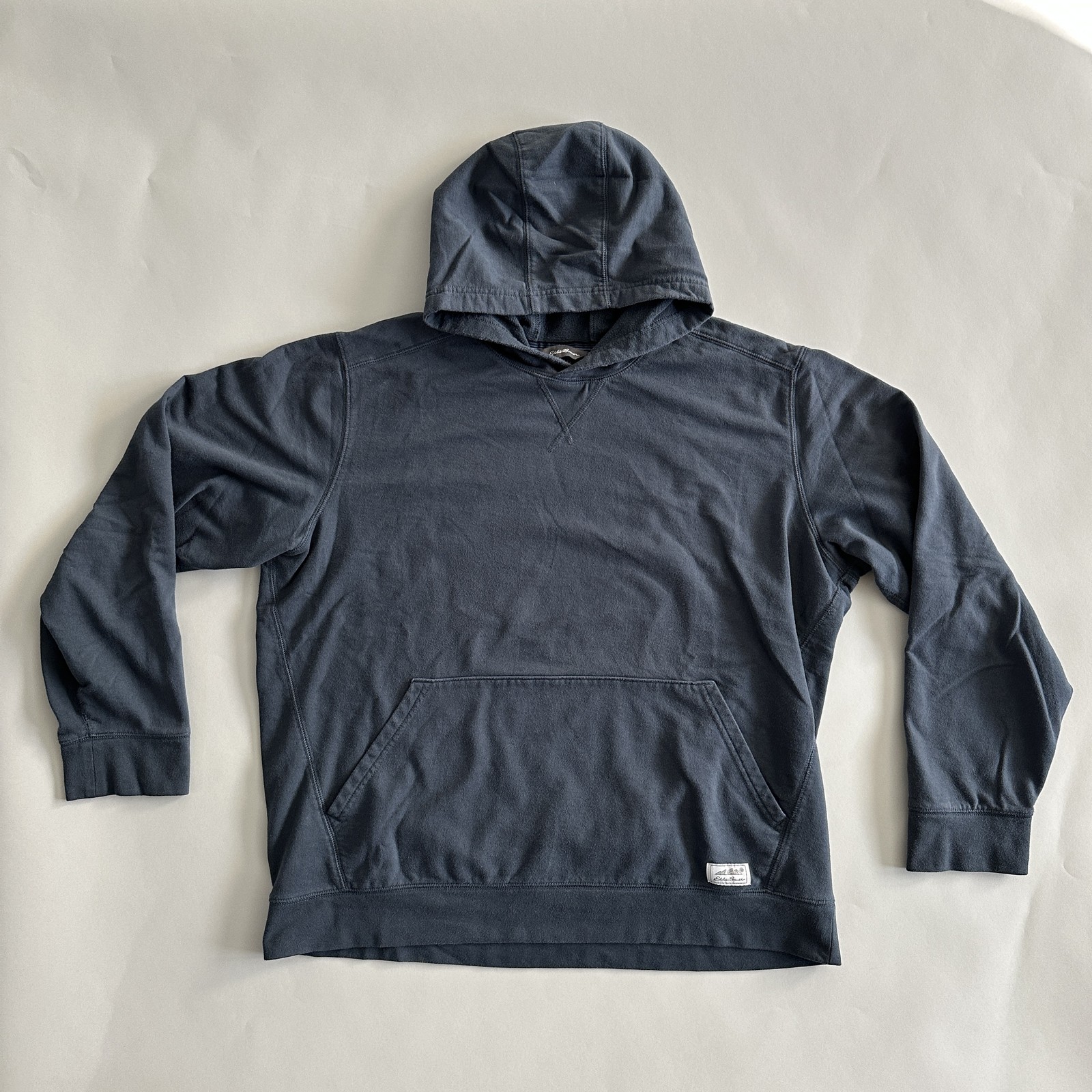 Eddie Bauer Hoodie Mens XL Navy Blue Everyday PO Hood Pullover Kangaroo Pocket