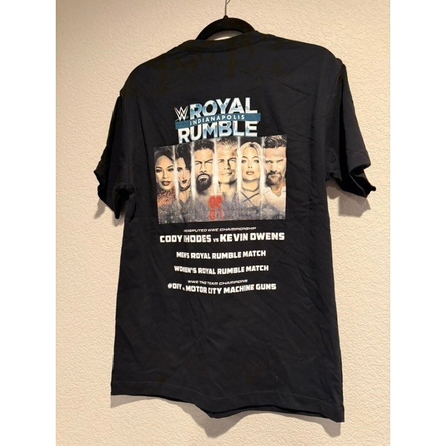 WWE Royal Rumble 2025 Indianapolis T-Shirt Cody Rhodes vs Kevin Owens Black Mens gallery