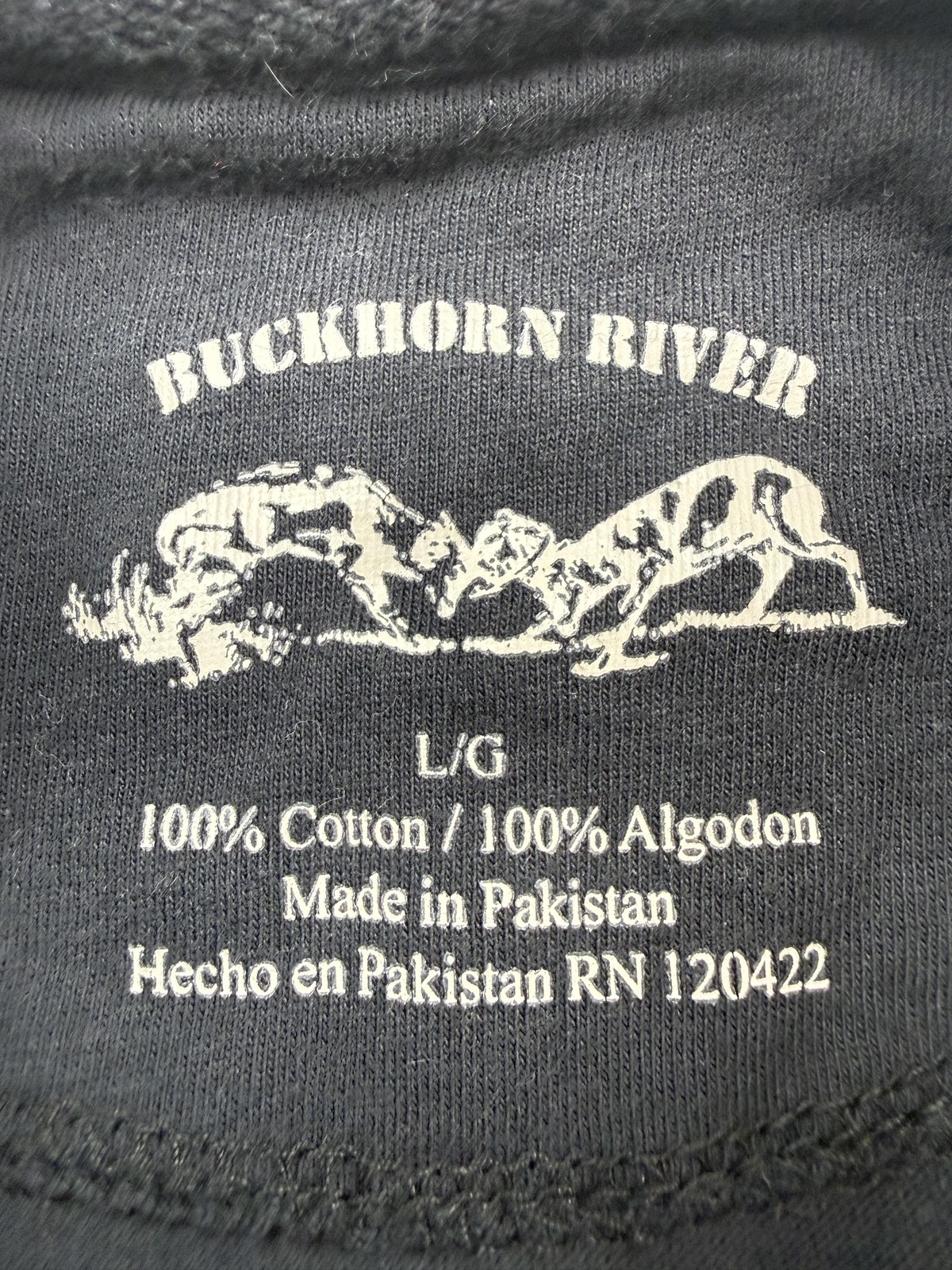 Buckhorn River Shirt Mens Large Black Realtree 1986 Graphic Tee Camo Hunting gallery