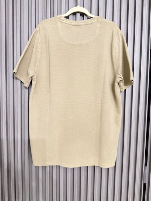 Common People Men Olive Textured T-Shirt Fine Striped Texture Size L New gallery