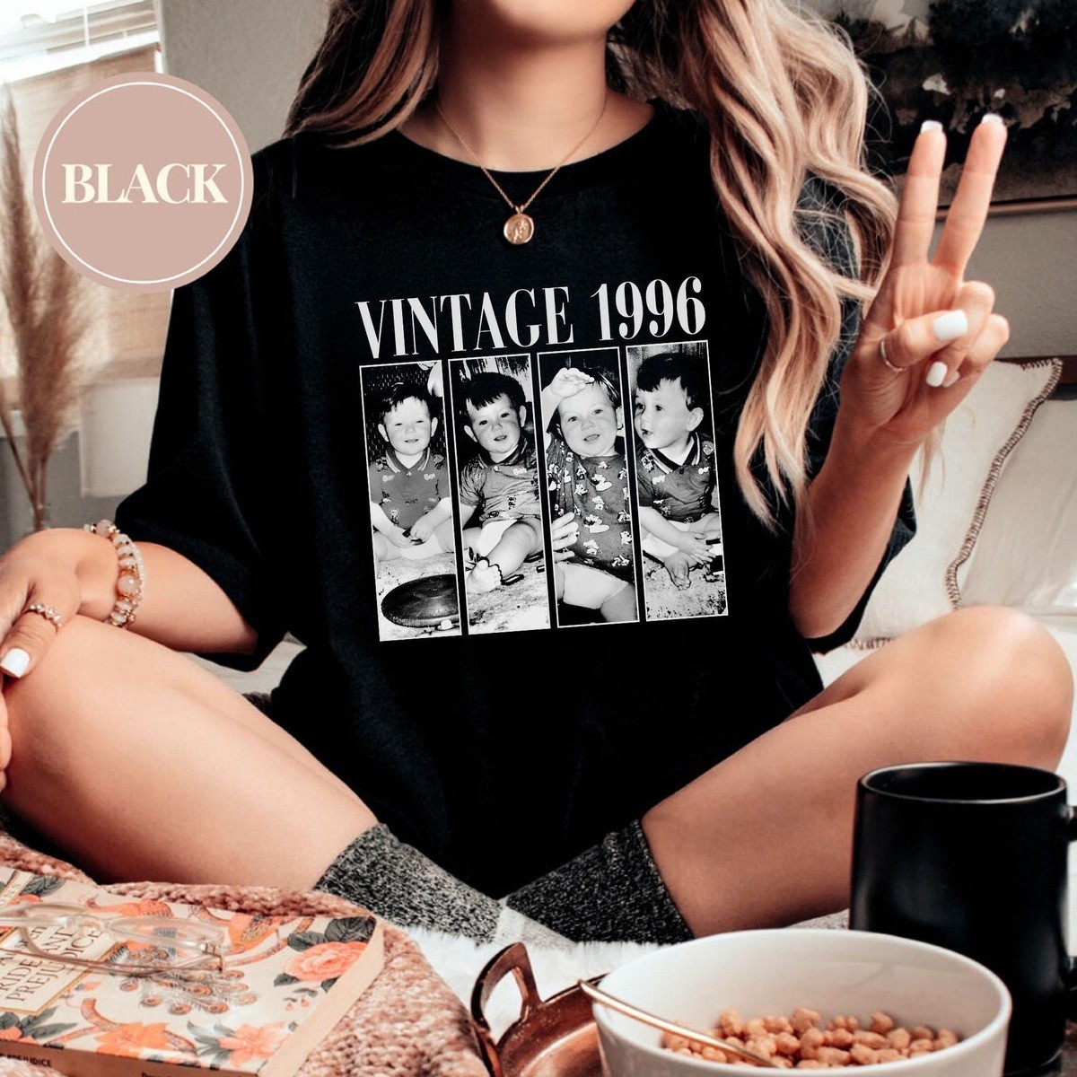 Personalized 30th Birthday Photo Year T-Shirt Custom Retro Shirt Gift For Him gallery