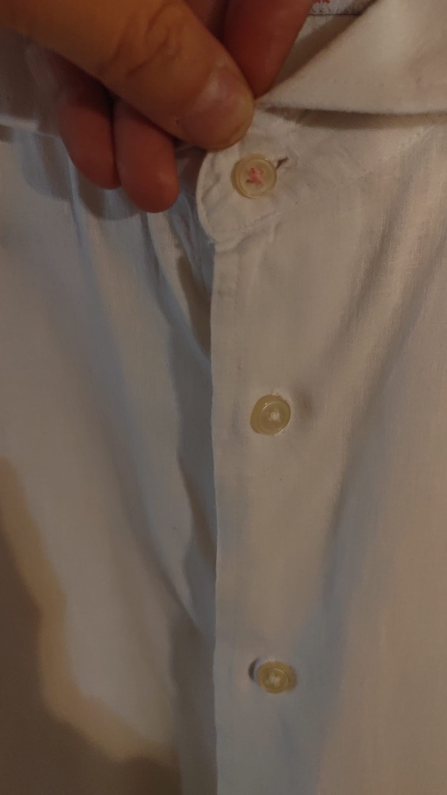 Isaac Mizrahi Mens Shirt White Linen/Cotton Blend Long Sleeve Size 16 1/2 gallery