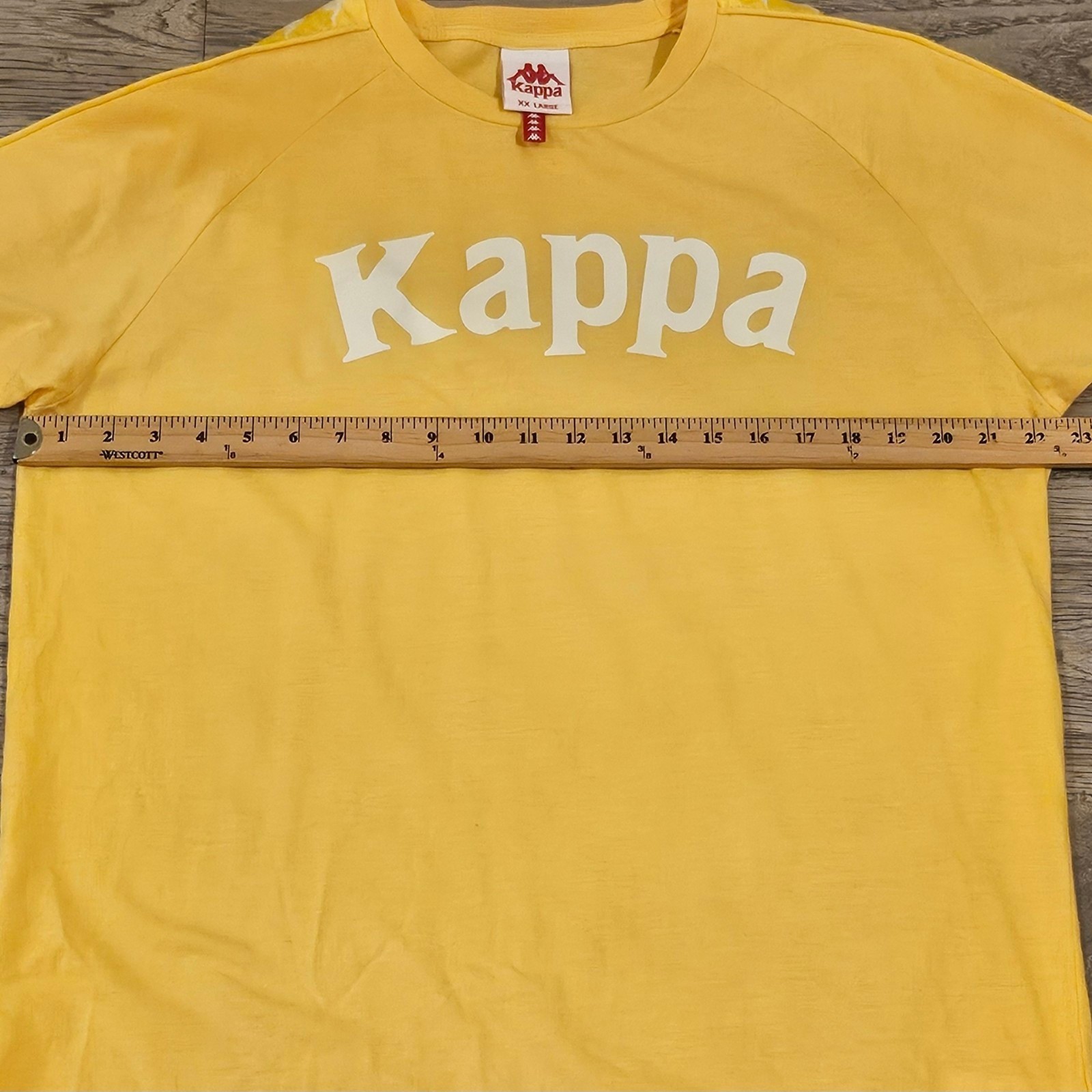 Kappa 222 Banda Balima Short-Sleeve T-Shirt - Yellow & White - Size XXL Slim-Fit gallery