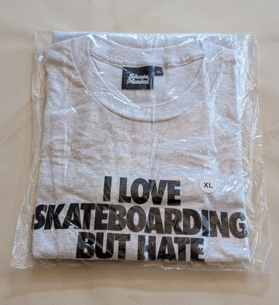 NEW Skate Mental T-shirt Love Hate Skateboard Size XL Ash White Retail $32 NEW gallery