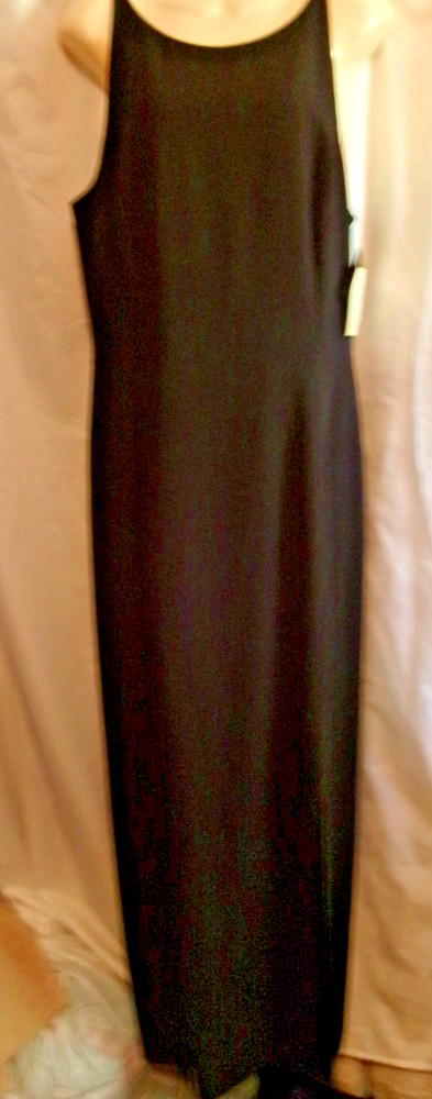 NWT Women’s Plus Size 18 Long Black Sleeveless Cocktail Formal Dress Randy May