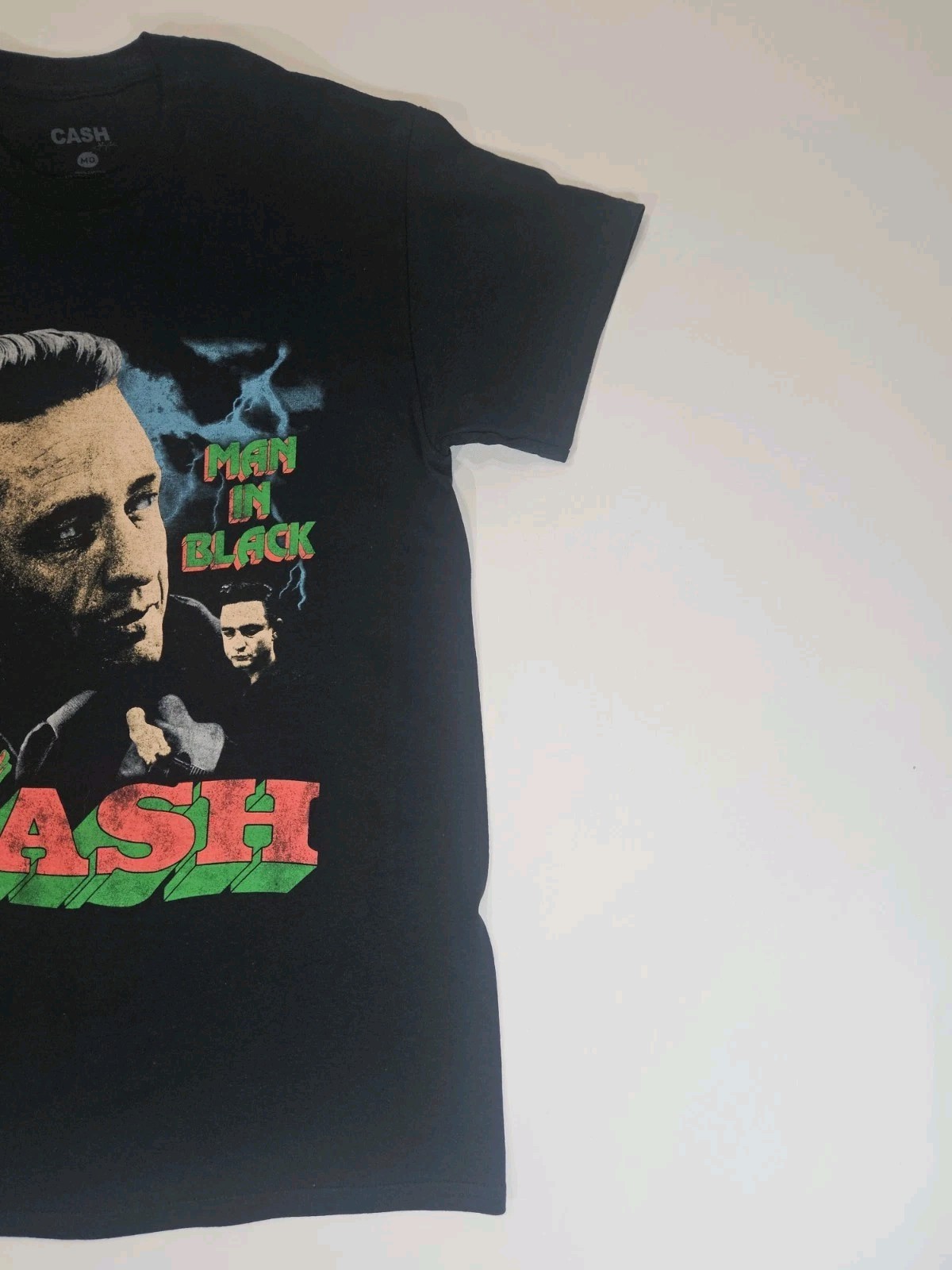 Johnny Cash Graphic Tee Mens Small Black Retro Country Music Festival Wear gallery