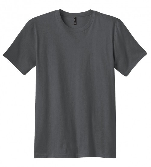District DT5000 Men T-Shirt Cotton Plain Short Sleeves COLOR CHARCOAL SIZE LARGE