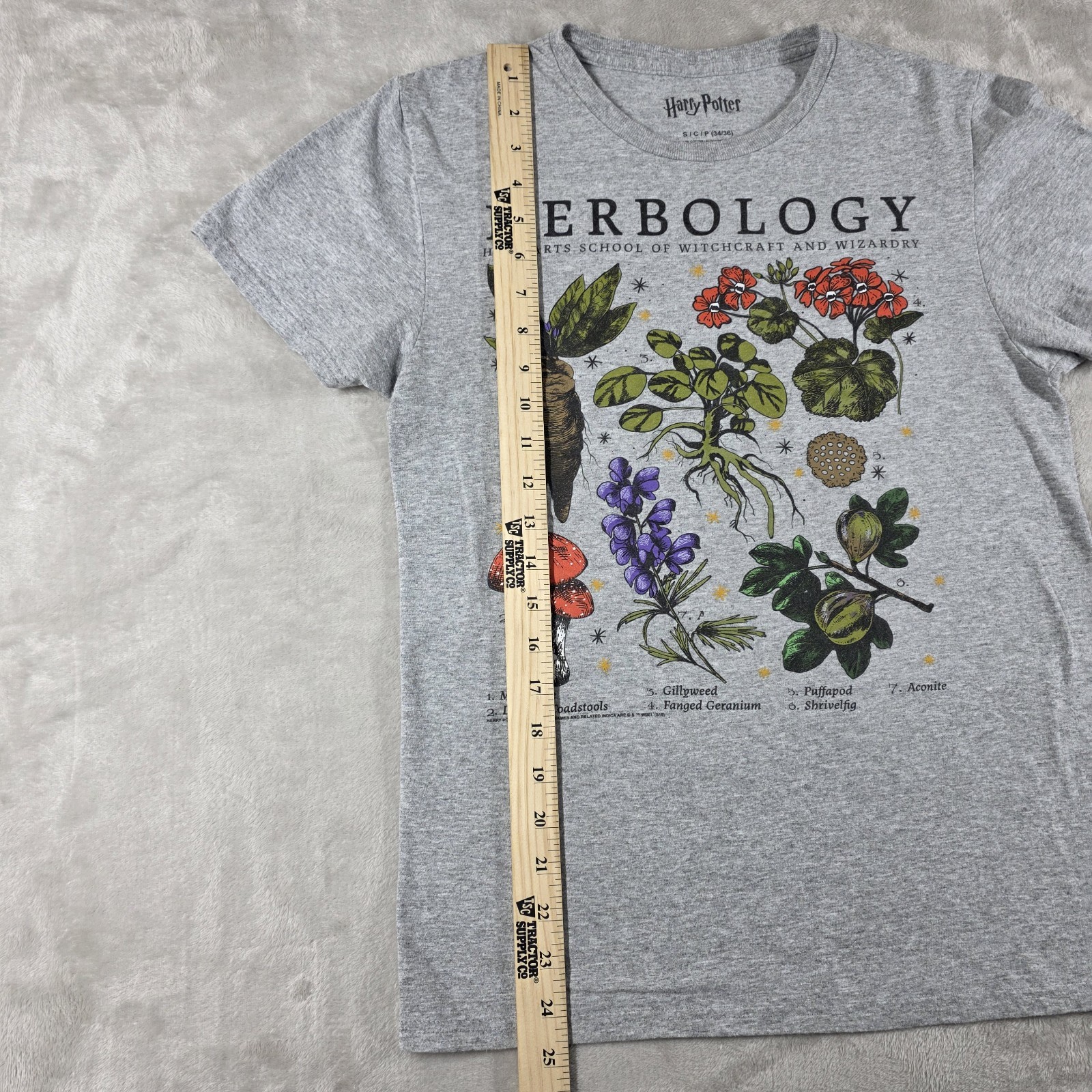Harry Potter Herbology Shirt Men's Size Small (34/36) Gray gallery